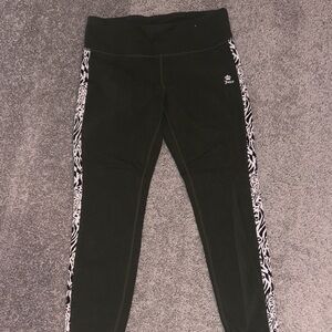 Juicy Couture Black Leggings with Animal Print Stripes
